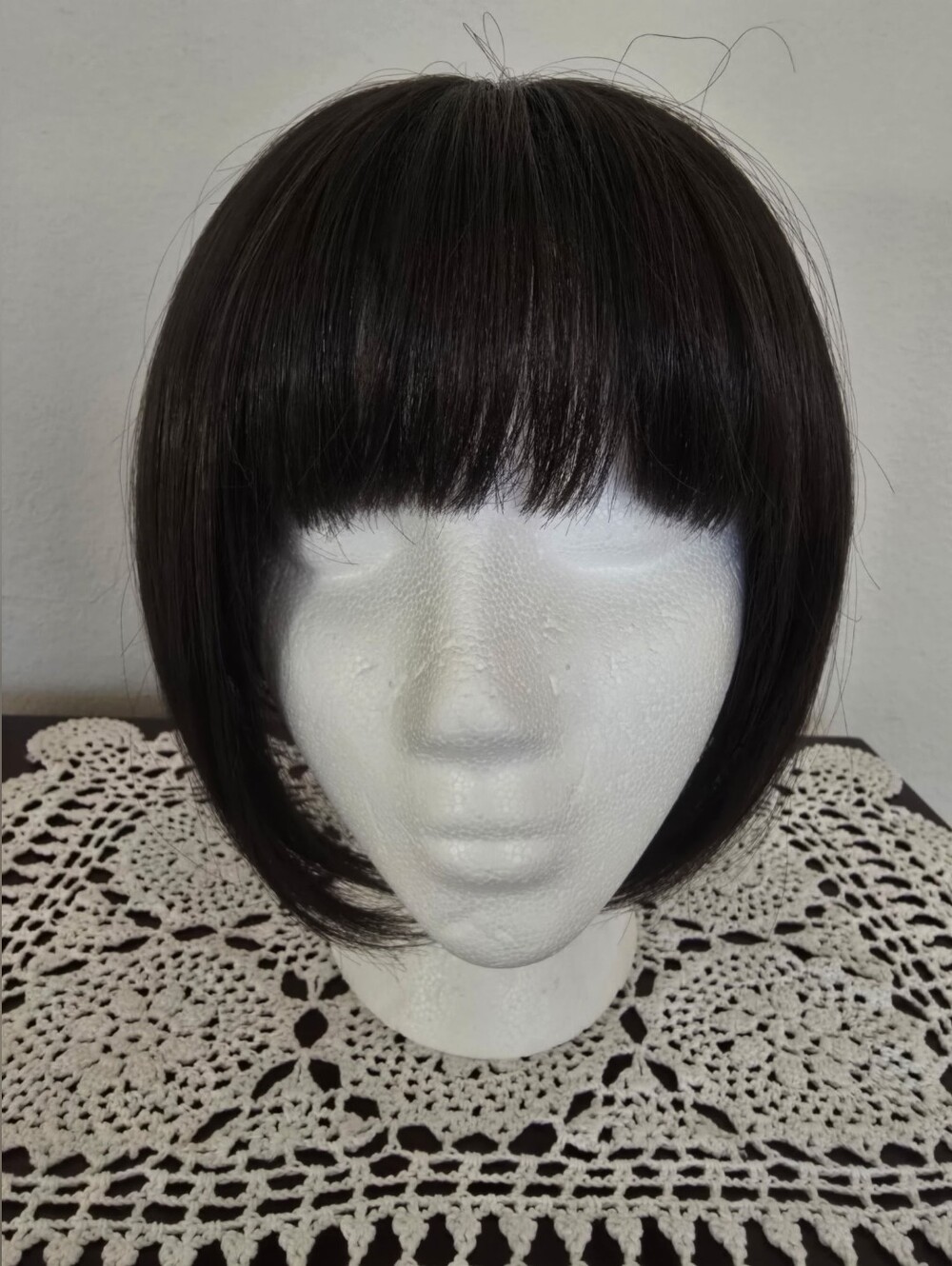 Magic Short Bob Wig with Blunt Bangs - Dark Brown